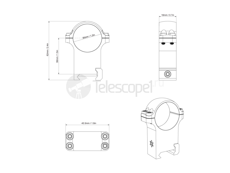 Кольца Vector Optics на weaver 30 мм, высокие (XASR-S13) Кольца Vector Optics на weaver 30 мм, высокие (XASR-S13)