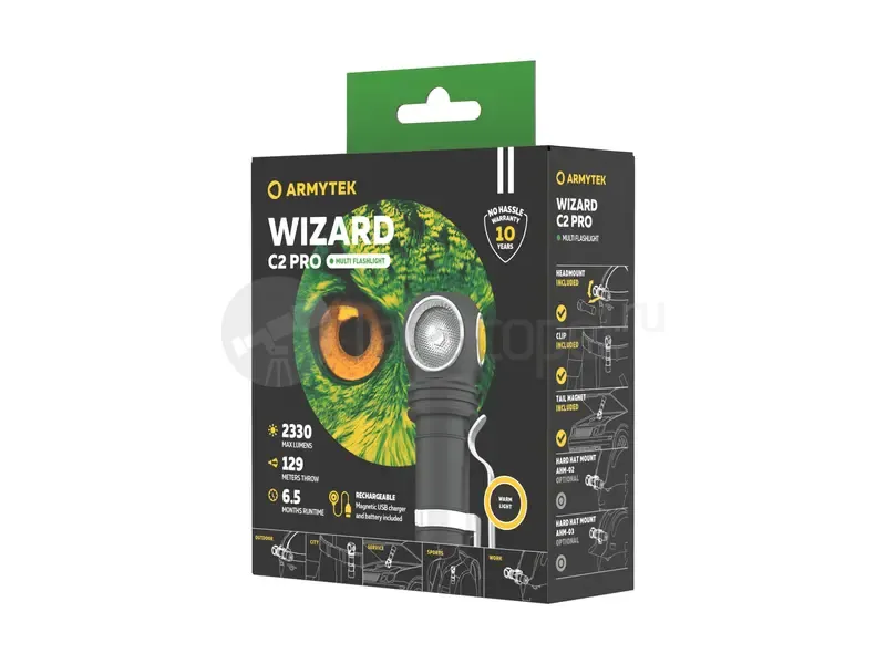 Фонарь Armytek Wizard C2 Pro Magnet USB (тёплый)