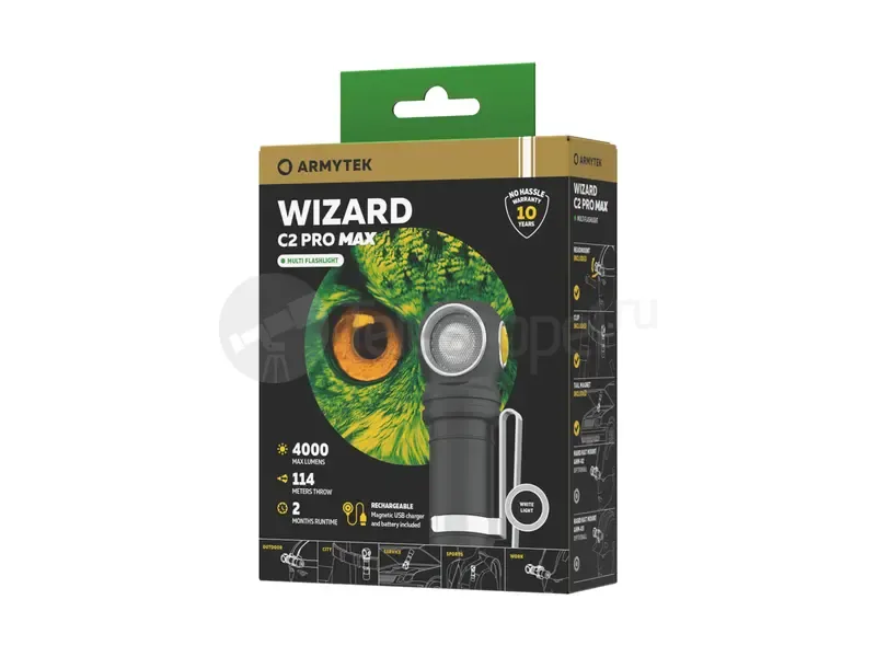 Фонарь Armytek Wizard C2 Pro Max Magnet USB (белый)