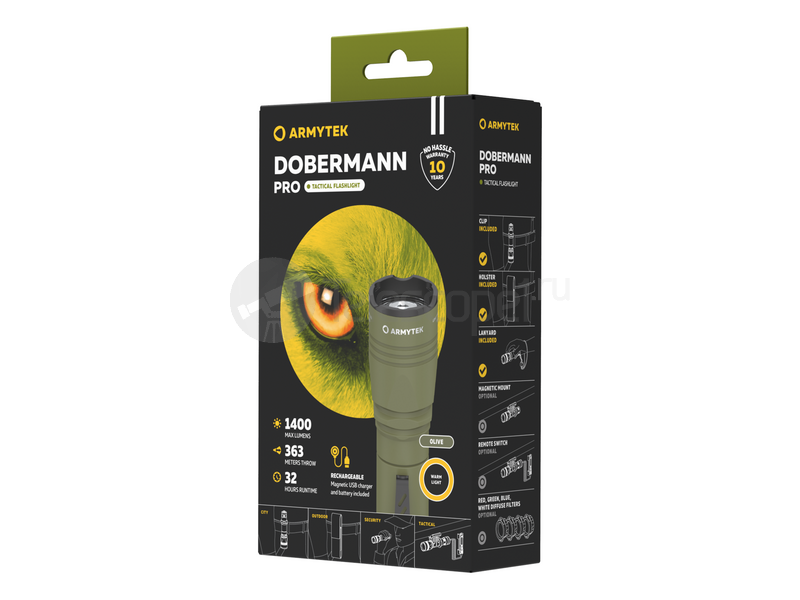 Armytek Dobermann Pro Magnet USB Olive (тёплый) Armytek Dobermann Pro Magnet USB Olive (тёплый)