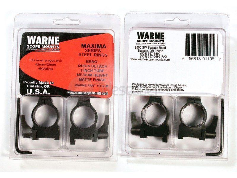 Кольца быстросъемные Warne для CZ550, 25.4 мм, QD Medium (1BLM) Кольца быстросъемные Warne для CZ550, 25.4 мм, QD Medium (1BLM)