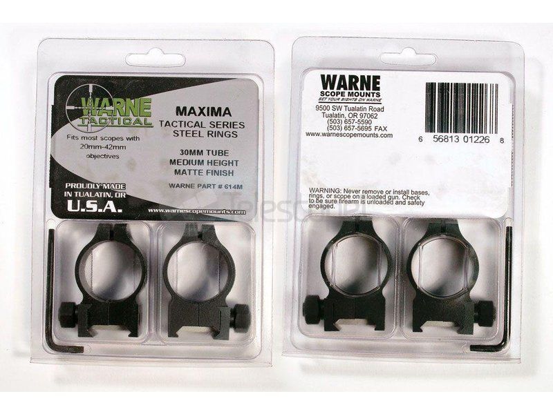 Кольца Warne Tactical на weaver, 30 мм, Medium (614M)