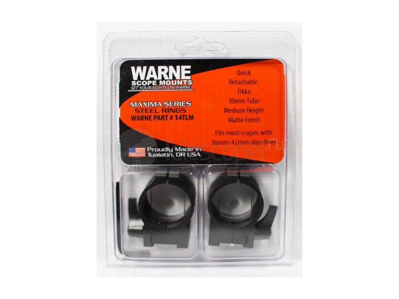 Кольца быстросъемные Warne для Tikka, 30 мм, QD Medium (14TLM) Кольца быстросъемные Warne для Tikka, 30 мм, QD Medium (14TLM)