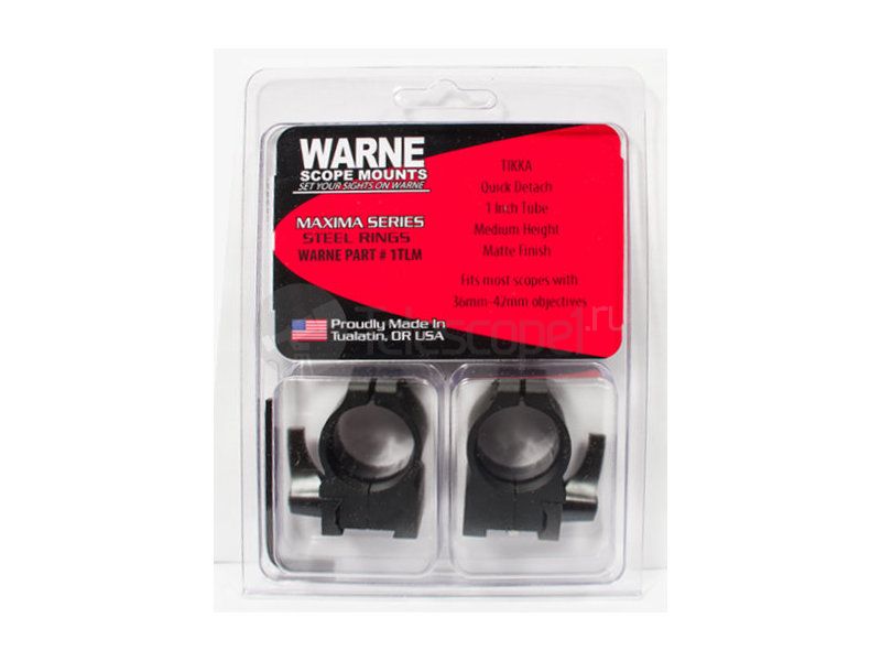 Кольца быстросъемные Warne для Tikka, 25.4 мм, QD Medium (1TLM) Кольца быстросъемные Warne для Tikka, 25.4 мм, QD Medium (1TLM)