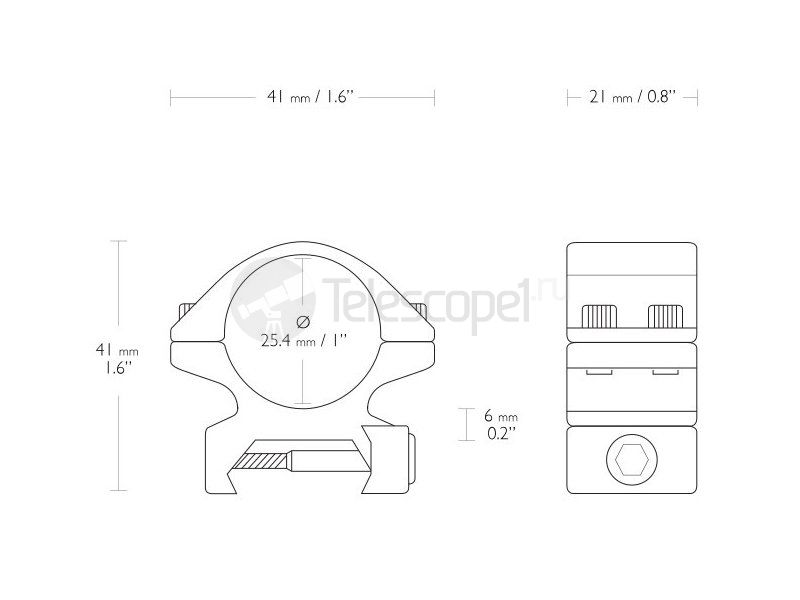Кольца Hawke на weaver 25.4 мм, низкие (22112) Кольца Hawke на weaver 25.4 мм, низкие (22112)