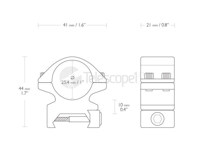 Кольца Hawke на weaver 25.4 мм, средние (22113)