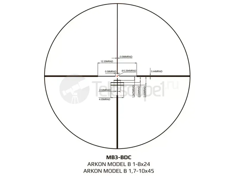 Оптический прицел Arkon Model B 1.7-10x45
