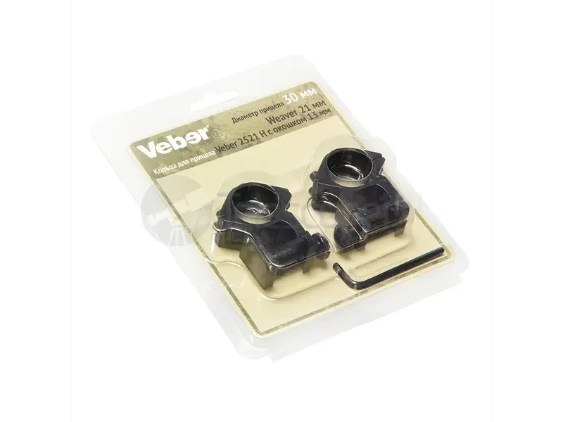 Кольца Veber 2521 H с окошком на weaver, 25.4 мм, высокие (23629)
