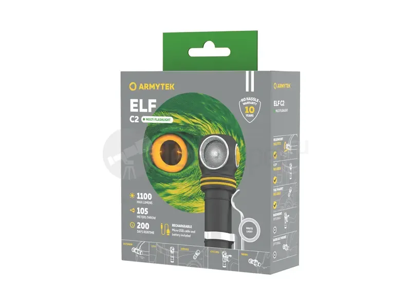 Фонарь Armytek Elf C2 USB-C (белый)