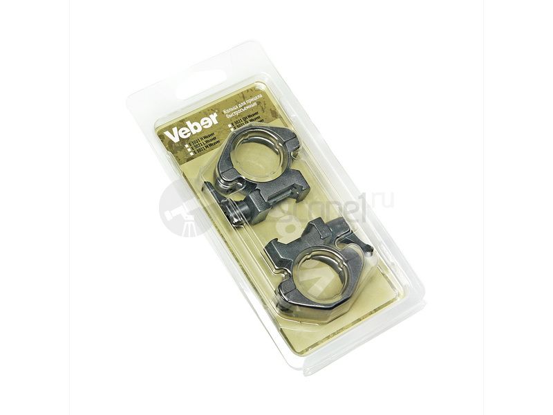 Кольца быстросъемные Veber E 3021 QM на weaver, 30 мм, средние (25557) Кольца быстросъемные Veber E 3021 QM на weaver, 30 мм, средние (25557)
