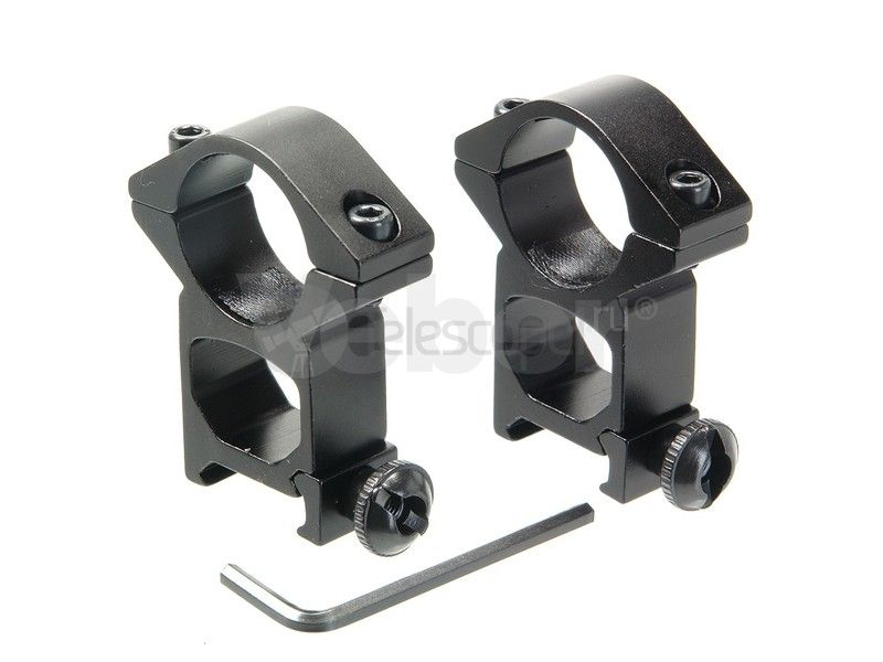 Кольца Veber 2521 HA с окошком 15 мм на weaver, 25.4 мм, очень высокие (26086)