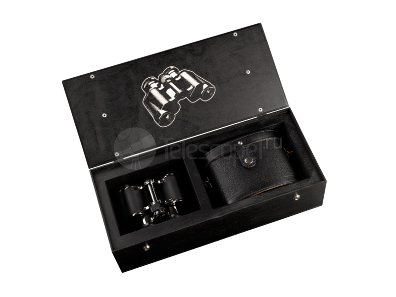 КОМЗ БПЦ5 8x30М с хромированным корпусом и жёстким футляром, в шкатулке КОМЗ БПЦ5 8x30М с хромированным корпусом и жёстким футляром, в шкатулке