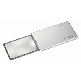 Лупа выдвижная асферическая Eschenbach EasyPocket XL 2.5x, 78x50 мм, с подсветкой, серебристая