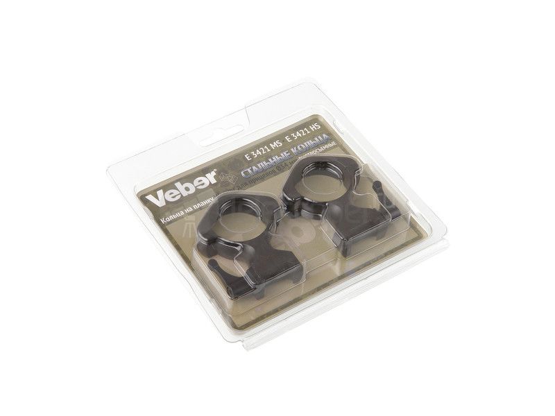 Кольца быстросъемные Veber E 3421 HS на weaver, 34 мм, высокие (27314)