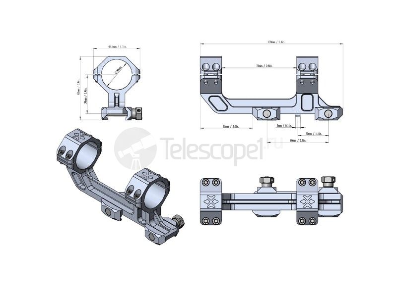 Кронштейн Vector Optics AR на weaver 30 мм, с выносом, наклон 20MOA (XASR-3032) Кронштейн Vector Optics AR на weaver 30 мм, с выносом, наклон 20MOA (XASR-3032)