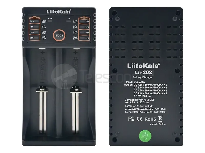 Зарядное устройство Liitokala Lii-202 для Li-ion и Ni-Mh аккумуляторов