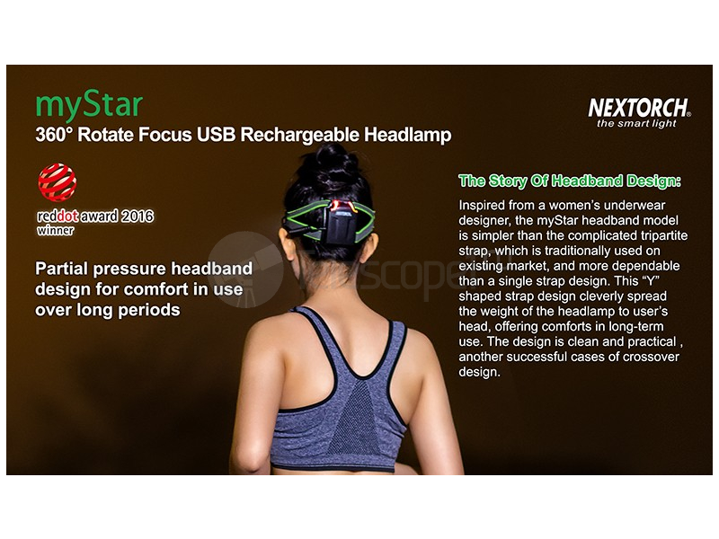 Nextorch myStar V2.0 налобный, 760 лм, фокусировка луча