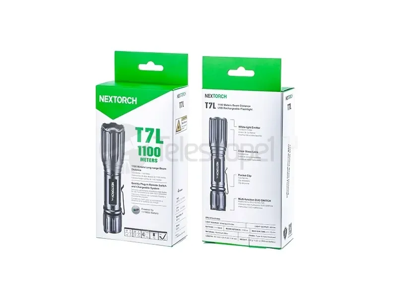 Фонарь Nextorch T7L тактический, белый лазер, дальность луча 1100м
