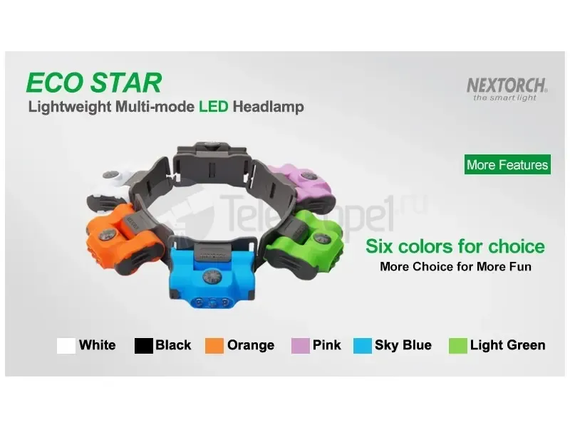Фонарь Nextorch ECO-STAR налобный, 30 лм, черный