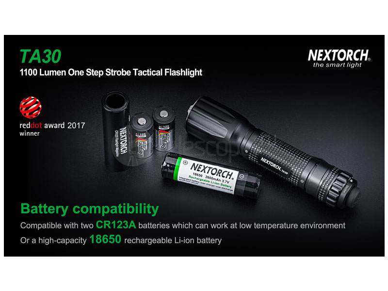 Nextorch TA30 тактический, 1300 лм, моментальный стробоскоп