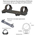 Крепление МАК для прицелов 26 мм быстросъёмное для Tikka T3 (5074-26107) Крепление МАК для прицелов 26 мм быстросъёмное для Tikka T3 (5074-26107)
