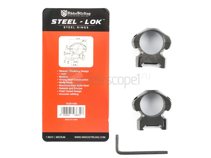 Кольца Nikko Stirling Diamond, 25.4 мм, средние (NSM1WM) Кольца Nikko Stirling Diamond, 25.4 мм, средние (NSM1WM)