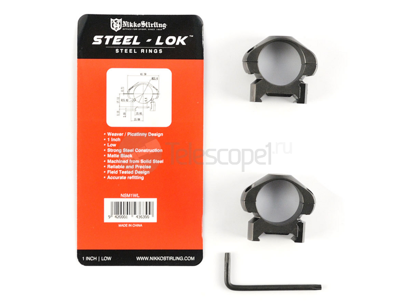 Кольца Nikko Stirling Diamond, 25.4 мм, низкие (NSM1WL) Кольца Nikko Stirling Diamond, 25.4 мм, низкие (NSM1WL)