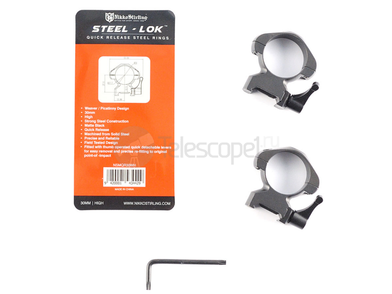 Кольца Nikko Stirling Diamond QR на weaver, 30 мм, высокие (NSMQR30WH)