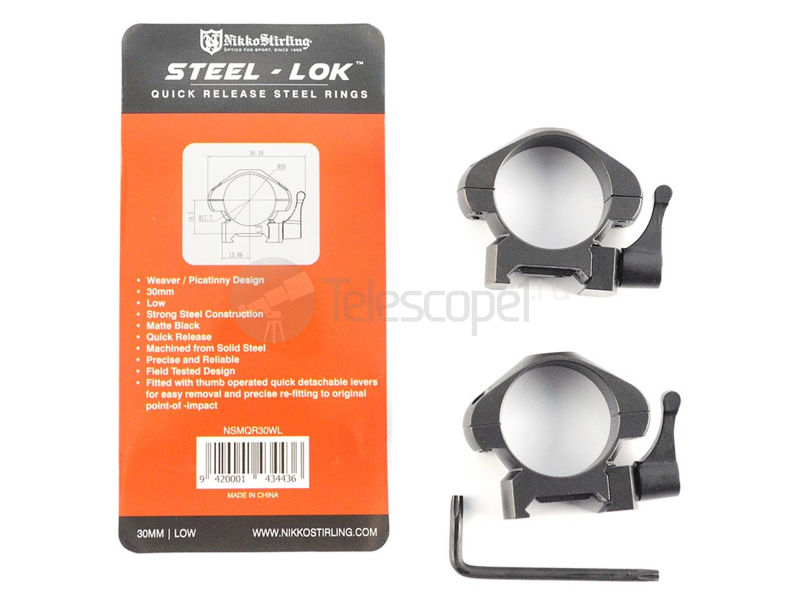 Кольца Nikko Stirling Diamond QR на weaver, 30 мм, низкие (NSMQR30WL)
