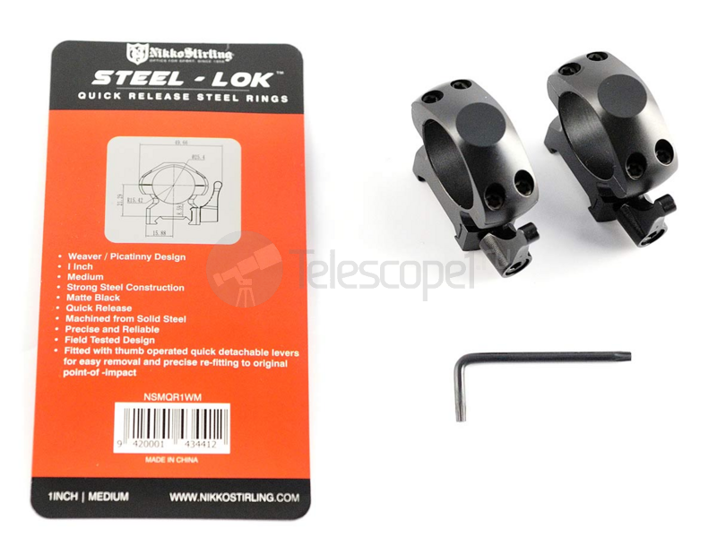 Кольца Nikko Stirling Diamond QR на weaver, 25.4 мм, средние (NSMQR1WM)